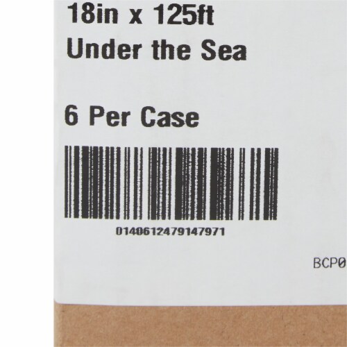 McKesson Table Paper Under the Sea Crepe 18'' W x 125' L Pediatric 6 Rolls Perspective: left