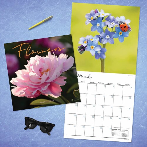 2022 Flowers 12 Month Wall Calendar by TF Publishing Perspective: left