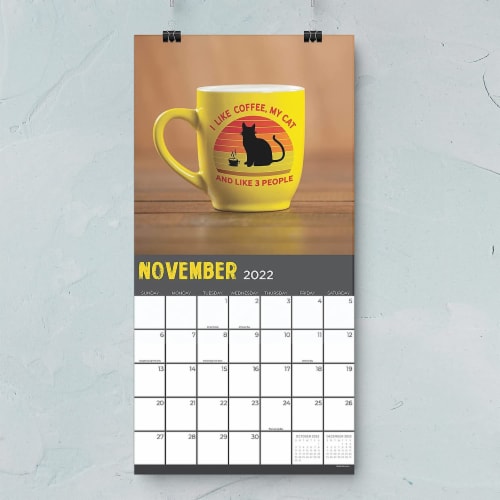 2022 Wall Calendar Mean Sassy Mugs 12x12 In 16 Months Large Grid