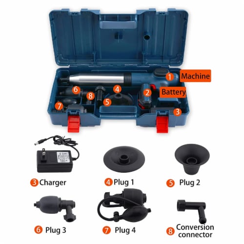 FEIYABDF Electric Rechargeable High Pressure Pipe Unclogging Air Gun Plunger Perspective: left