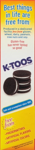 Kinnikinnick® KinniToos® Chocolate Sandwich Creme Cookies Perspective: left
