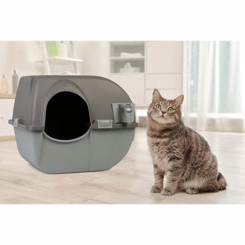 Omega Paw Roll n Clean Self Cleaning Litter Box for Regular Sized Cats Pewter 1 Piece Kroger