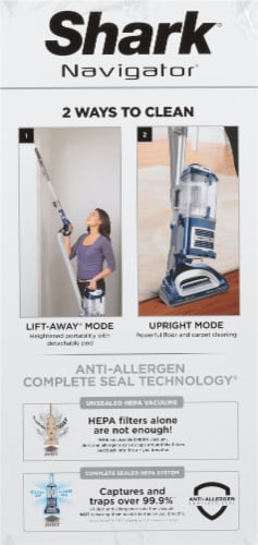Shark® Navigator Lift-Away Deluxe Upright Vacuum - Blue/Gray Perspective: left