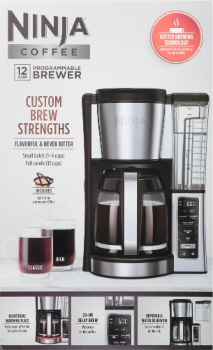 Ninja 12-Cups Automatic Drip Coffee Maker Silver Perspective: left