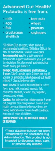 Genuine Health Advanced Gut Health Probiotic Daily Care Capsules Perspective: left
