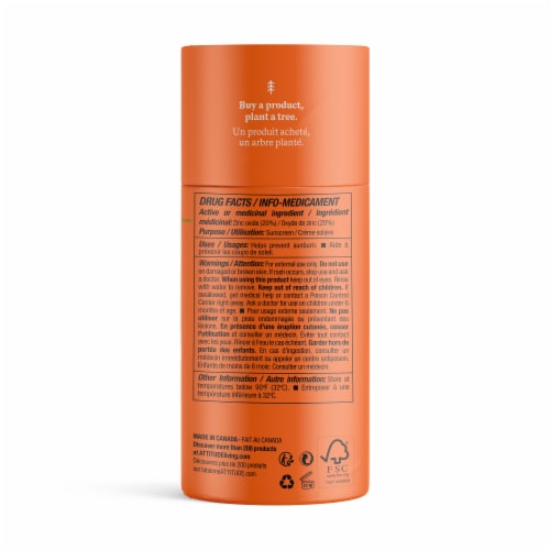 Attitude Natural Care Orange Blossom Mineral Sunscreen Stick SPF 30 Perspective: left