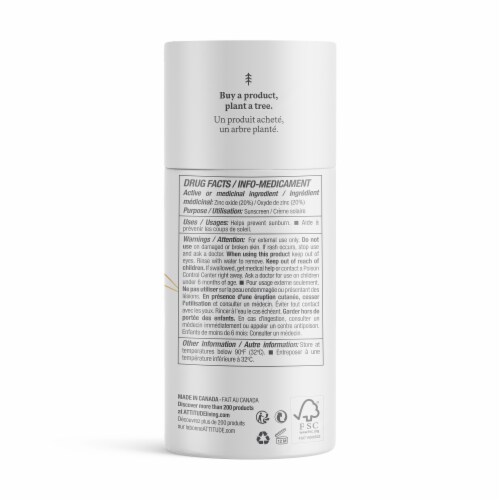 Attitude™ Sensitive™ Face Sunscreen Stick SPF 30 Unscented Perspective: left
