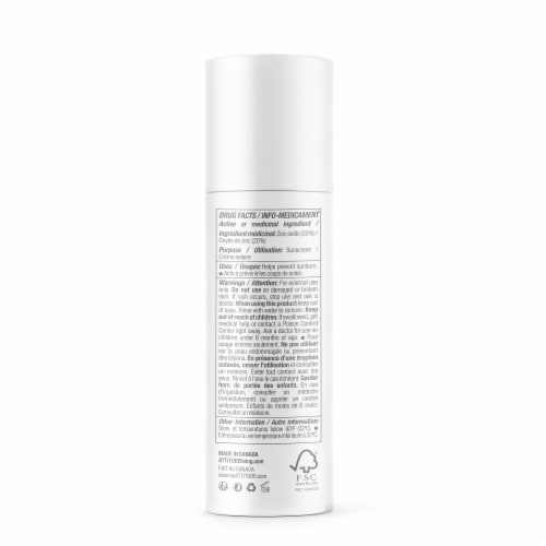 Attitude Natural Care Unscented Oatmeal Mineral Sunscreen Face Stick SPF 30 Perspective: left