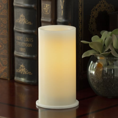 Inglow Flameless Real Wax LED Pillar Candle - Cream Perspective: left