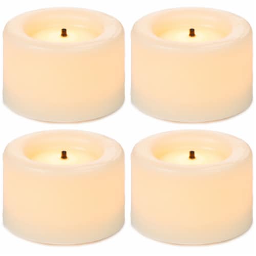 Inglow Flameless Wax Covered LED Votives – Cream Perspective: left
