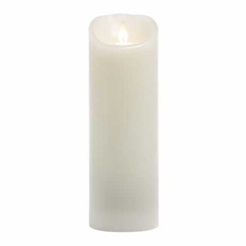 Mirage Flameless LED Wax Pillar Candle - Cream Perspective: left