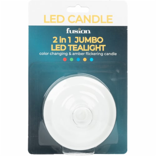Sterno Home Flameless LED Color-Changing Jumbo Tea Light Candle Perspective: left