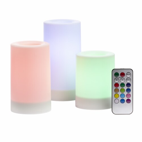 Sterno Home Color Chaning Candle Pillar Set Perspective: left