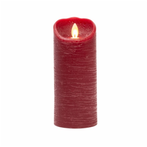 Sterno Home Expressions Flameless Wax Rustic Pillar Candle - Red Perspective: left