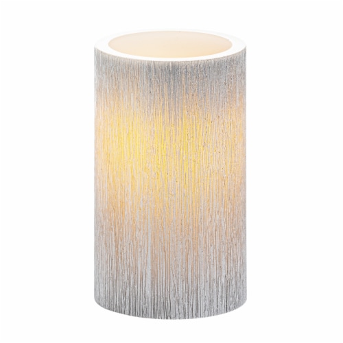 Sterno Home Flat Top Pillar Candle - Silver Perspective: left