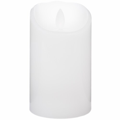 Sterno Home iFlicker Flameless LED Wax Pillar Candle - White Perspective: left