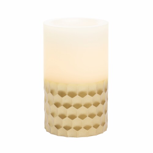Sterno Home Gold Chisel Pillar Candle Perspective: left