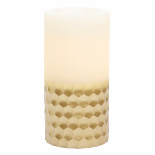 Sterno Home Gold Chisel Pillar Candle Perspective: left