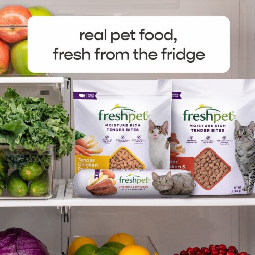 Freshpet Healthy & Natural Cat Food, Fresh Chicken Recipe Perspective: left