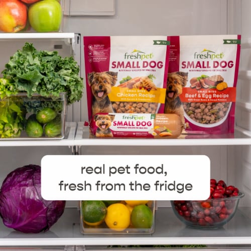 Freshpet® Select Bite Sized Chicken Recipe with Carrots & Cranberries Small Dog Food Perspective: left