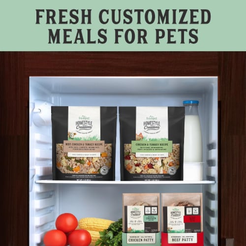 Freshpet Homestyle Creations Chicken & Turkey with Veggies Fresh Dog Food, 2lb Perspective: left