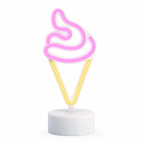 Amped  Co Pink Ice Cream Desk Light, Mini LED Neon Collection Perspective: left