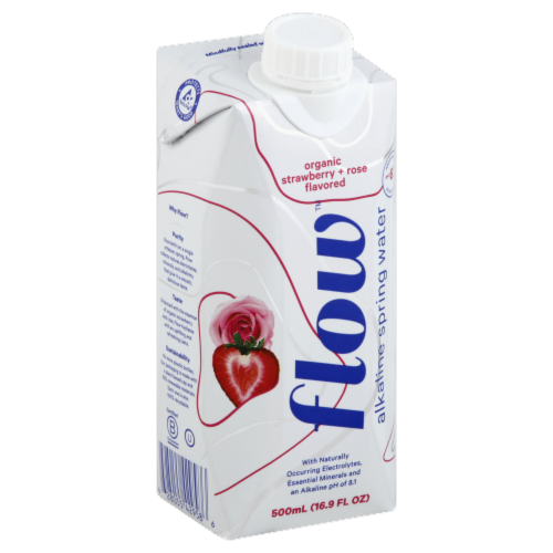 Flow Strawberry Rose Alkaline Spring Water Perspective: left