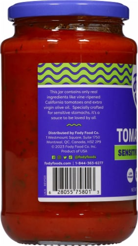 Fody Foods Tomato Basil Pasta Sauce Perspective: left