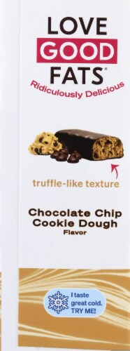 Love Good Fats™ Plant Based Chocolate Chip Cookie Dough Keto Snack Bars Perspective: left