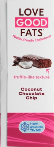 Love Good Fats™ Coconut Chocolate Chip Keto Snack Bars Perspective: left