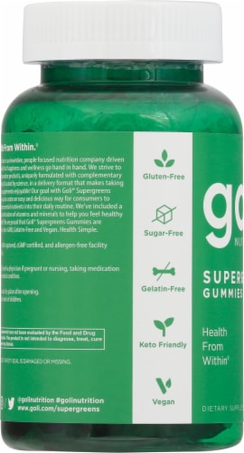 Goli Nutrition Fruit Blend Super Greens Gummies Perspective: left