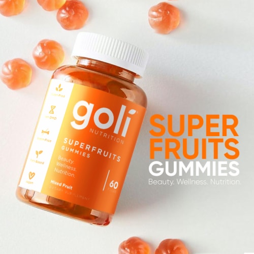 Goli® Nutrition Mixed Fruit Superfruits Gummies Perspective: left