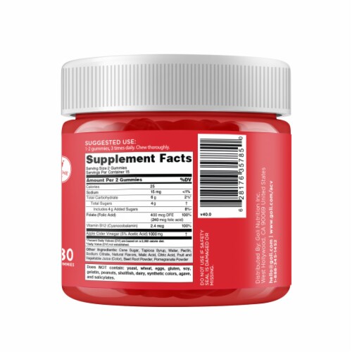 Goli Nutrition® Apple Cider Vinegar Gummies Perspective: left