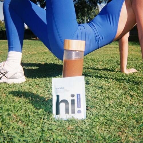Human Improvement Vanilla Protein Powder Plant Based and Cricket Protein Blend 20 Servings Perspective: left