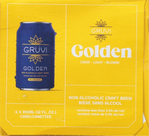 Gruvi® Non-Alcoholic Golden Lager Pack Perspective: left