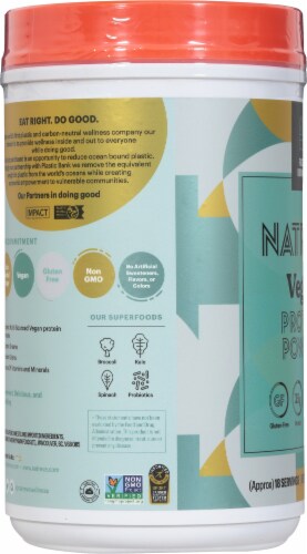 Natreve Fudge Brownie Vegan Protein Powder Perspective: left