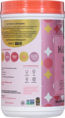 Natreve Strawberry Shortcake Vegan Plant-Based Protein Powder Perspective: left