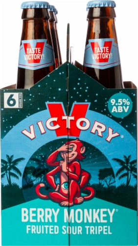 Victory Brewing Company Berry Monkey Fruited Sour Tripel Perspective: left