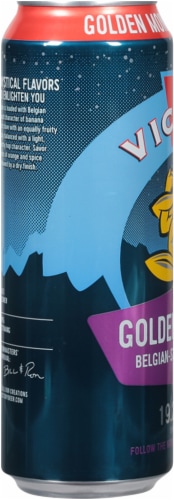 Victory Golden Monkey Belgian Triple Ale Beer Can Perspective: left
