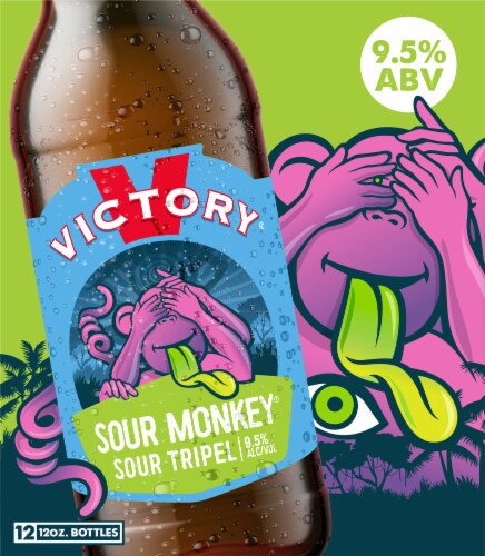 Victory® Brewing Company Sour Monkey Tripel Craft Beer Perspective: left