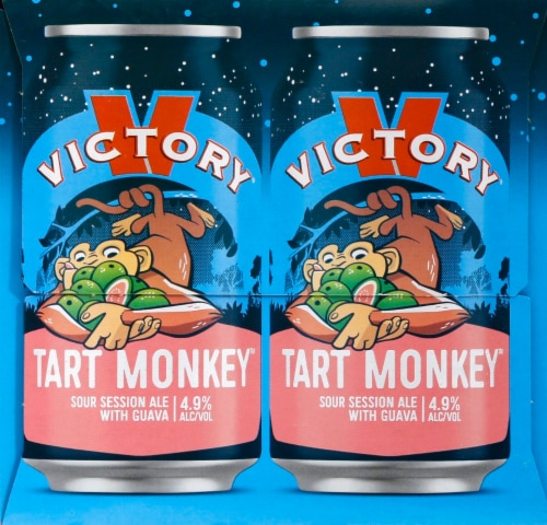 Victory Brewing Co. Tart Monkey Sour Session Ale with Guava Perspective: left