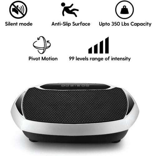 EILISON Bolt Vibration Plate Home Exercise Machine, 350 Pound Capacity, Silver Perspective: left