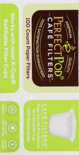Perfect Pod® Cafe Filters™ Reusable Single Serve Coffee Filters - White Perspective: left