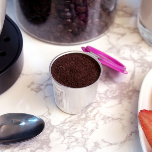 2-Pack Cafe Fill Stainless Steel By Perfect Pod | Reusable K Cup Coffee Pod Metal Filter, Com Perspective: left