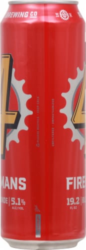 Real Ale Firemans #4 Blonde Ale Craft Beer single can Perspective: left