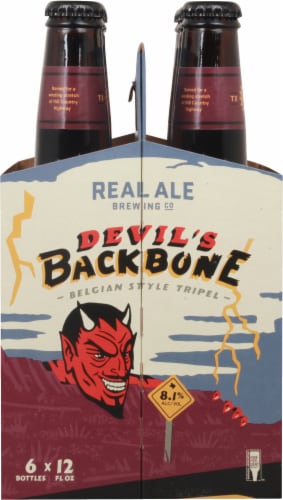 Real Ale Devil's Backbone Belgian Tripel Craft Beer 6 bottles / 12 fl oz Perspective: left
