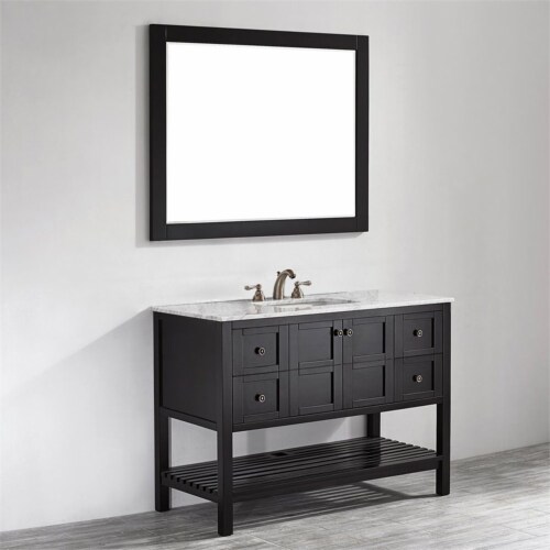 Vinnova Florence 48 Bathroom Vanity Framed Wall Mirror in Espresso Perspective: left