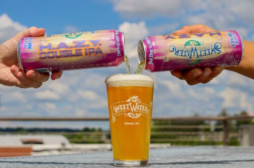 SweetWater Brewing Company H.A.Z.Y. Double IPA 6 Pack 12oz Cans Perspective: left