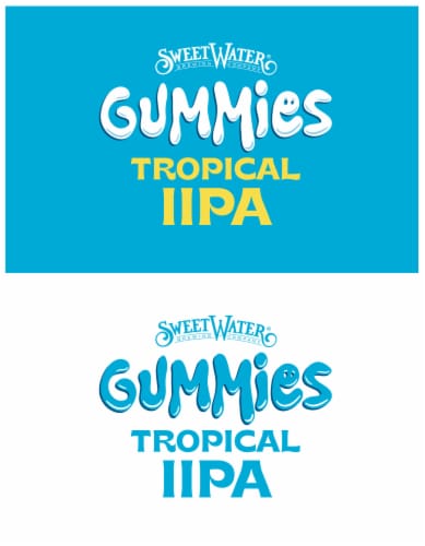 SweetWater® Brewing Company Gummies Tropical IPA Beer Single Can Perspective: left