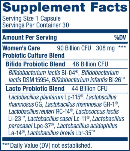 Renew Life Women's Probiotic Capsules Perspective: left